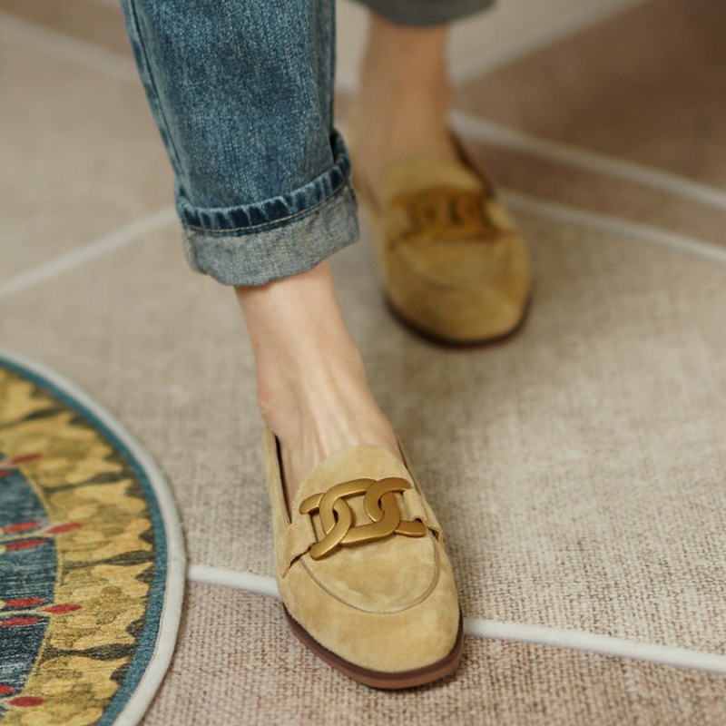Suede Leather Women Loafers Sp - Heels 评论和价格