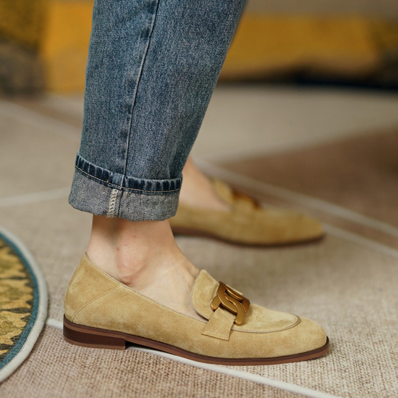 Suede Leather Women Loafers Sp - Heels 评论和价格