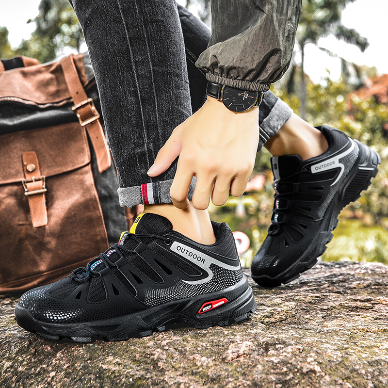 Men‘s Hiking Shoes Lace-up Cli - Anti Slip Trail Running Sneakers 评论和价格