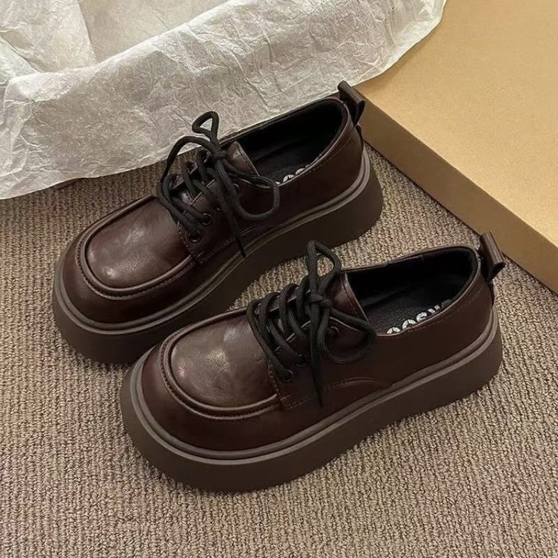 Women Vintage Brown Lace‑up Pl - Heels 评论和价格