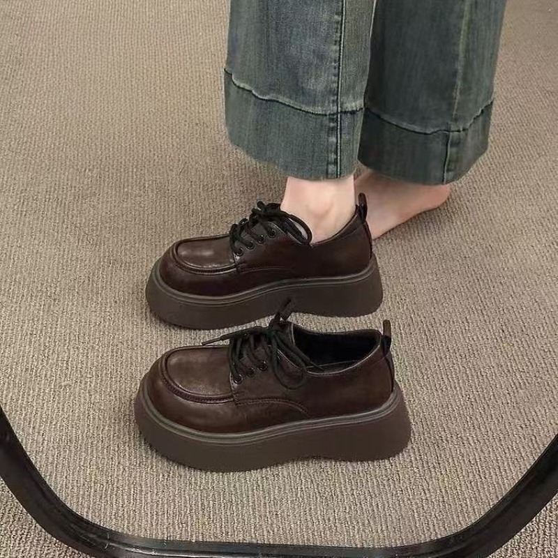 Women Vintage Brown Lace‑up Pl - Heels 评论和价格